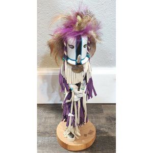 Handmade Wooden Kokopelli Native Kachina Doll Figurine Anasazi 12” Signed READ